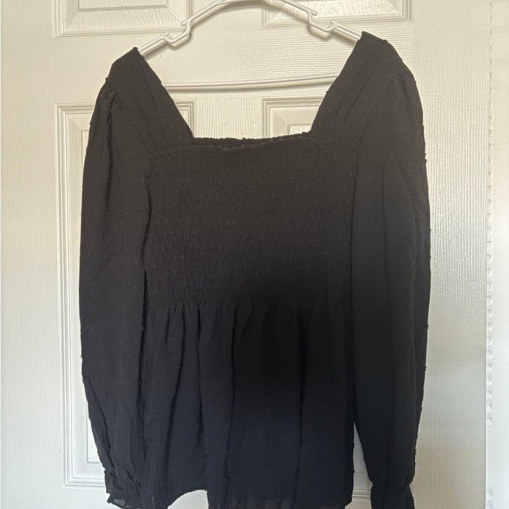 Chic Black Smocked Mini Dress
